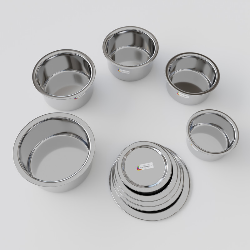 Vigneshgenix Plain Top With Lid|Made By Premiuam Quality Stainless Steel|1500ML-400ML Tagine(Silver)