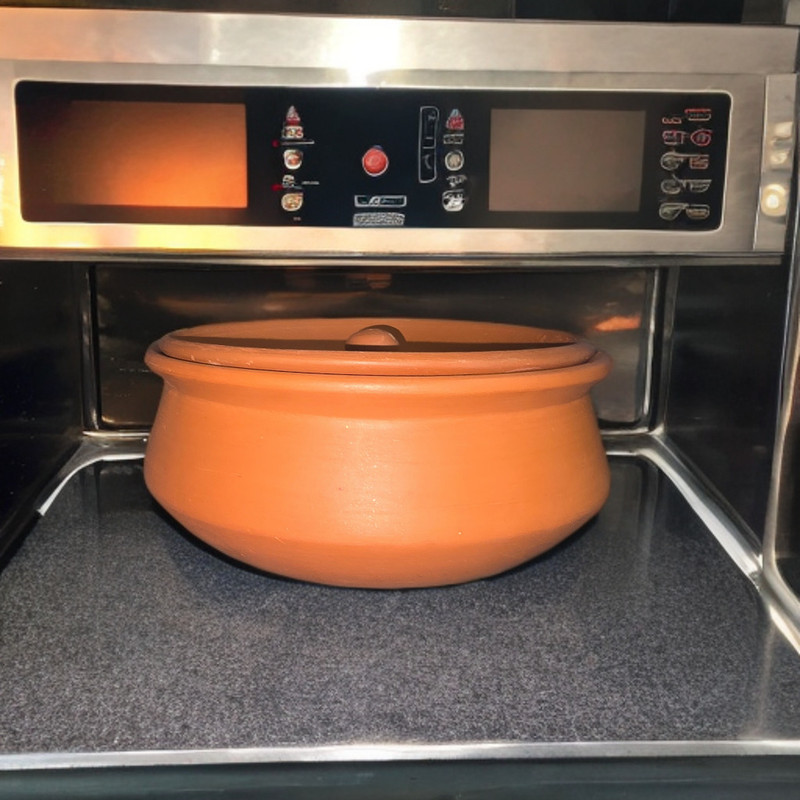 MAHICLAYCRAFT 1HANDI_-41 Handi 0.5 L with Lid(Earthenware, Non-stick, Induction Bottom)