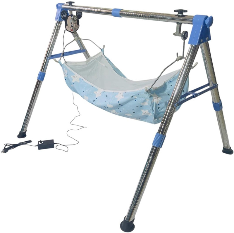 GREEN TOUCH Electric Baby Cradle Swing Adjustable Rocking Speed | Heavy-Duty, 20kg Capacity(Blue)