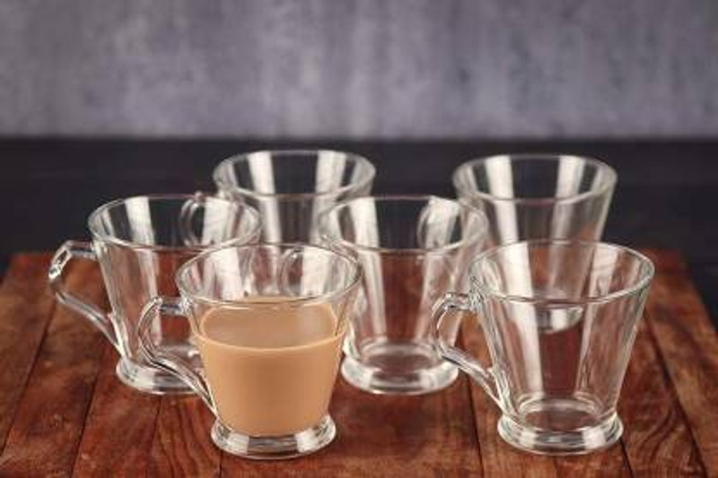 S1Store (Pack of 6) Tea glass pack of 6 (165ml) Glass Set Shot Glass(165 ml, Glass, White)