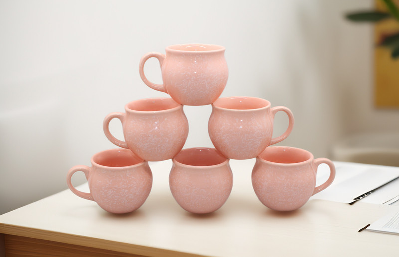 laghima jadon Pack of 6 Ceramic Coffee Cups & Tea Kulhad Chai ke Cups kullad Design 125 ML(Pink, White, Cup Set)