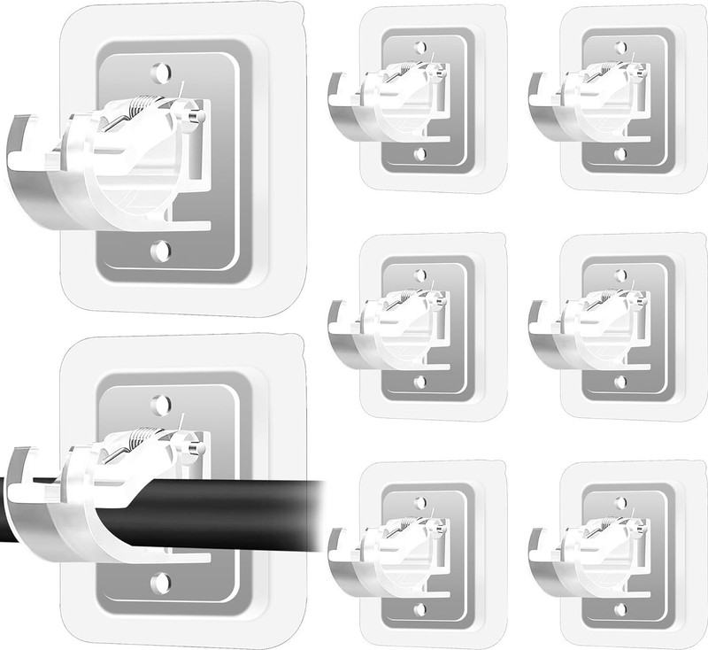 CONISH PACK OF 8 Transparent Curtain Rod Holder, Fixing Rod Holder, Curtain Rod Hook Hook 8(Pack of 8)