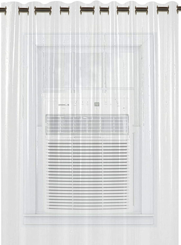 Gangji 330 cm (11 ft) Long Door PVC Transparent Curtain Single Curtain(Transparent, 4x11 Ft., Plain)