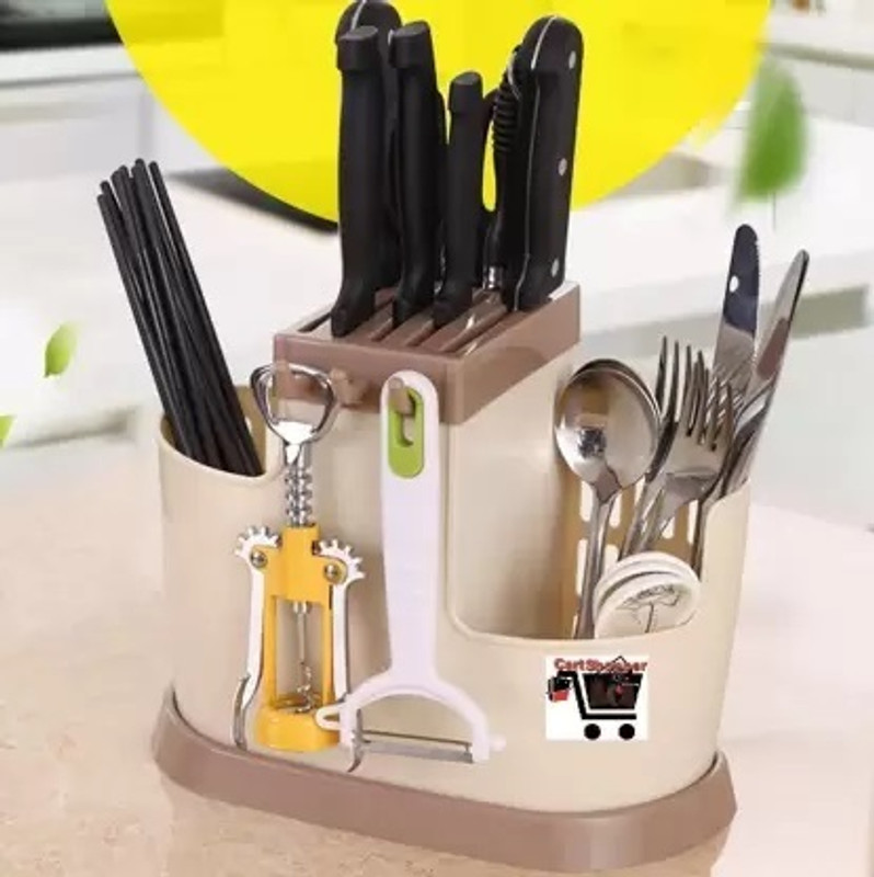 VERPHX Self Draining Organizer Chopsticks Basket - Kitchen knife holder, spoon holder,spoon,Fork,Knives,Spoons,kitchen cutlery ,Knife & Other Kitchen Cutlery Storage Holder Stand Disposable Plastic Cutlery Set for kitchen products Plastic Cutlery Set(Pack of 1)