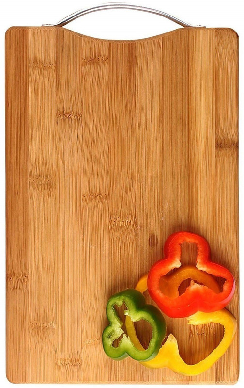 Flipkart SmartBuy (33*23) Thick Wooden Bamboo Kitchen Chopping Cutting Slicing Board with Holder for Fruits Vegetables Meat Wooden Cutting Board(Brown Pack of 1 Dishwasher Safe)