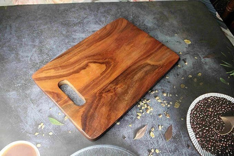 KRITI CREATION Chopping Wooden Cutting Board(Brown Pack of 1 Dishwasher Safe)