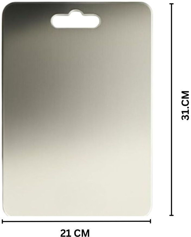 STROGAL Chopping Board Multi-Purpose Chopping For Vegetables & Fruits | Non-Slip Stainless Steel Cutting Board(Silver Pack of 1 Dishwasher Safe)