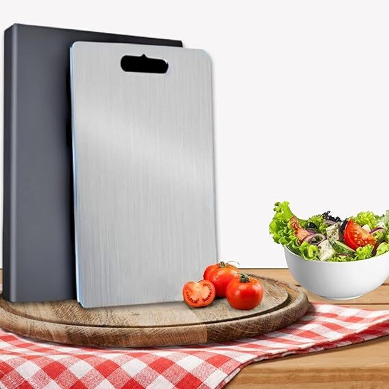 Adson Stainless Steel Chopping Board | Heavy Duty Kitchen Cutting Board Stainless Steel Cutting Board(Silver Pack of 1 Dishwasher Safe)