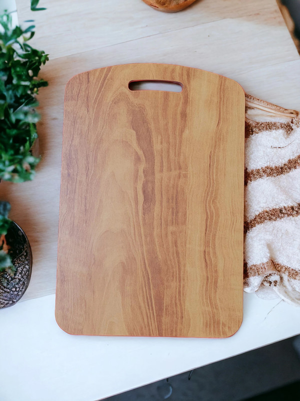 Simran Enterprise Wooden Kitchen Chopping Board/Cutting/Vegetable cutter with Handle (Pack of 1) Wooden Cutting Board(Brown Pack of 1)