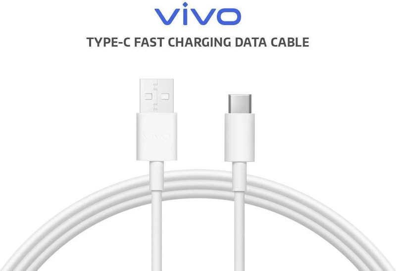 vivo USB Type C Cable 4 A 1.2 m Copper V3030DW(Compatible with Flash Charge for Vivo V23 5G, V23 Pro, V25, V25 Pro, V27e, V21, V20, V20, White, One Cable)