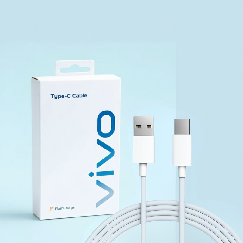 vivo USB Type C Cable 0.97 m Original USB Type C Mobile Data Charging Cable(Compatible with V Series/Iqoo all series/Z Series/Y Series, all smartphone with Type C, White, One Cable)