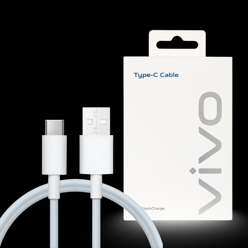 vivo USB Type C Cable 4 A 1 m Copper USB Type-C Cable 1 m 3524 | Original 4.1A Data Transfer & Charging Cable(Compatible with Flash Charge Cable for Vivo V23/V25/V27/V21/V20, T1/T2/T4X, Y31/Y73/Y100, White, One Cable)