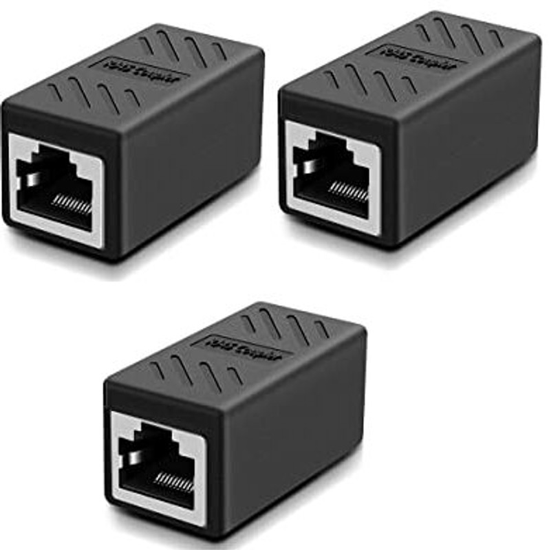 Civon Pack 3 RJ45 jointer connector female to female Ethernet LAN Cat7 Cat6 Cable Wireless Ethernet Lan Adapter compatible with Windows(10000 Mbps)