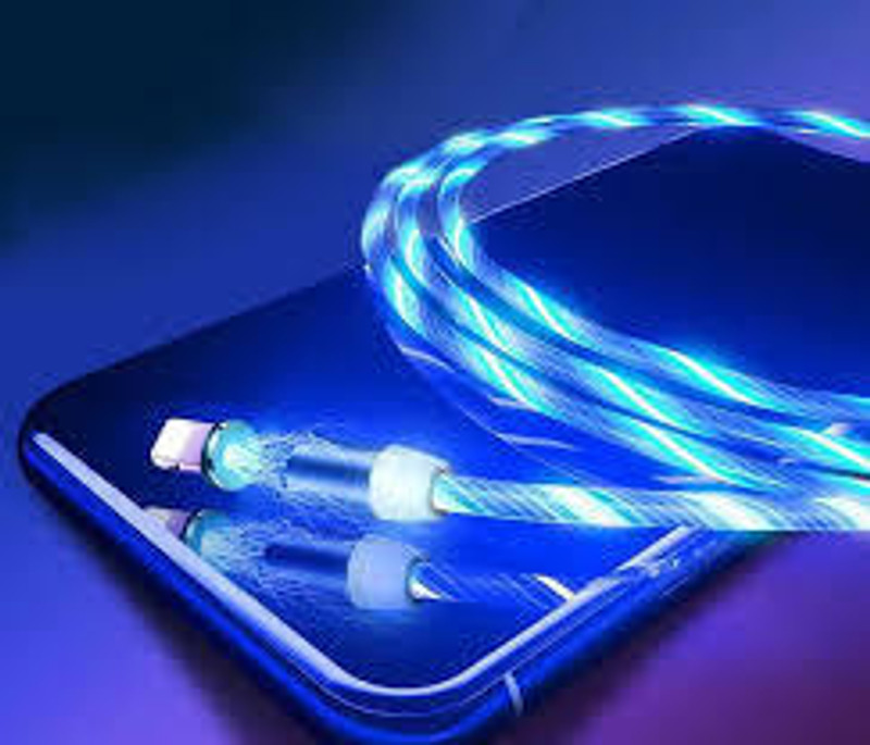 5teknova Power Sharing Cable 1 m Data Cable led magnetic Light Fast Charging Colorful vcf13(Compatible with Multi - Text, Multicolor, One Cable)