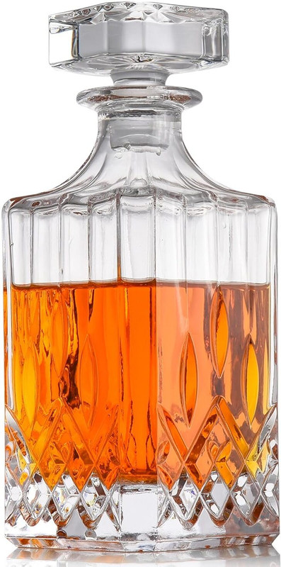 Zennity Italian Premium Square Glass Decanter for Whisky, Vodka, Wine & Spirits beer Decanter(Glass, 750 oz)