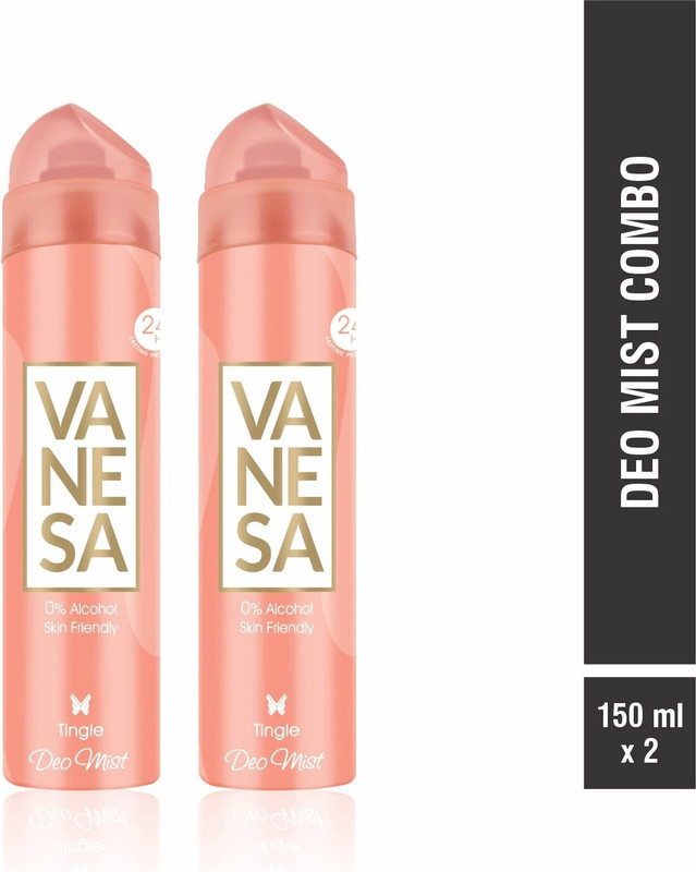 VANESA Tingle,Skin friendly Perfume Body Mist  -  For Women(300 ml, Pack of 2)