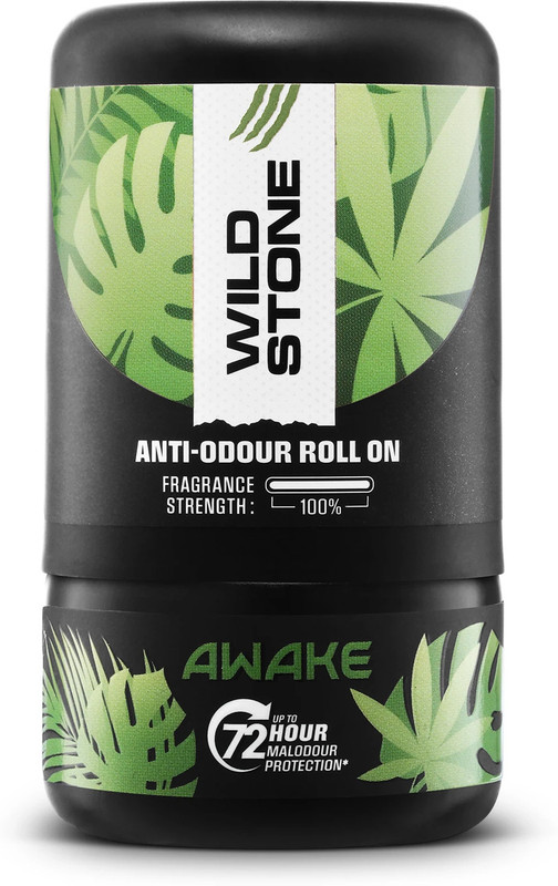 Wild Stone Awake Anti-Odour Roll On | Up to 72-Hour Odour Control |Long-Lasting Freshness Deodorant Roll-on - For Men(50 ml)