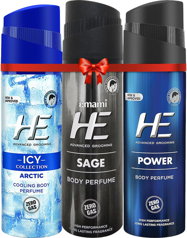 HE Deo Arctic + Sage + Power | 120 ML Each Deodorant Spray - For Men(360 ml, Pack of 3)