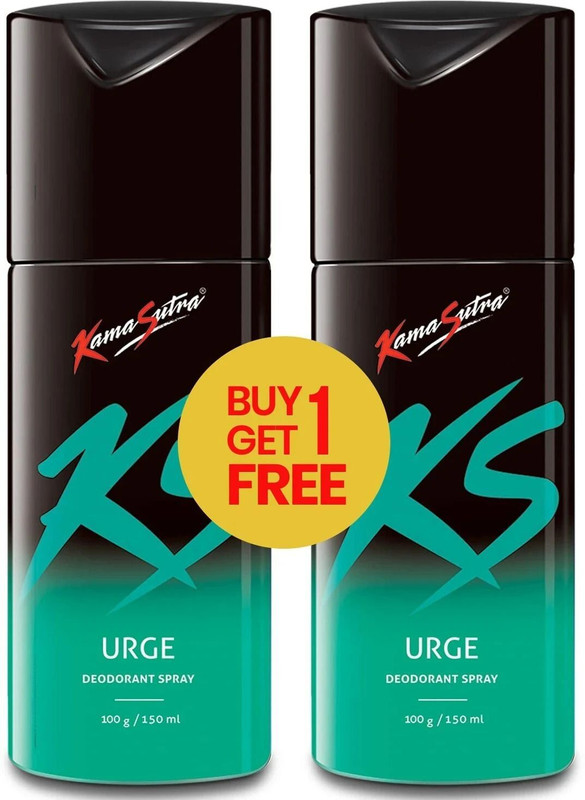 KS Urge Buy 1 Get 1 Deodorant Spray - For Men(300 ml, Pack of 2)