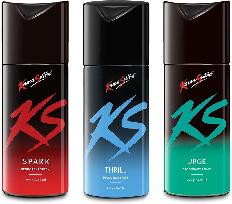 KS Spark Thrill and Urge Deodorant Spray - For Men(450 ml, Pack of 3)