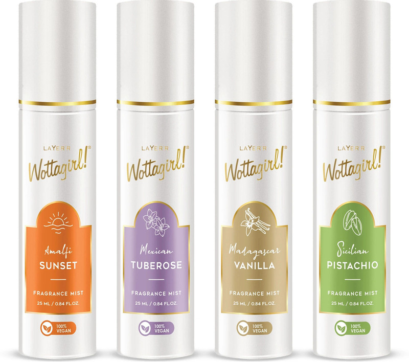 LAYER'R WOTTAGIRL VEGAN 25ML*4 Body Mist - For Women(100 ml, Pack of 4)