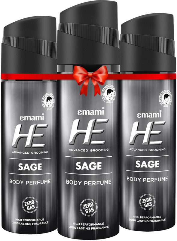 HE Sage Deodorant Spray  -  For Men(360 ml, Pack of 3)
