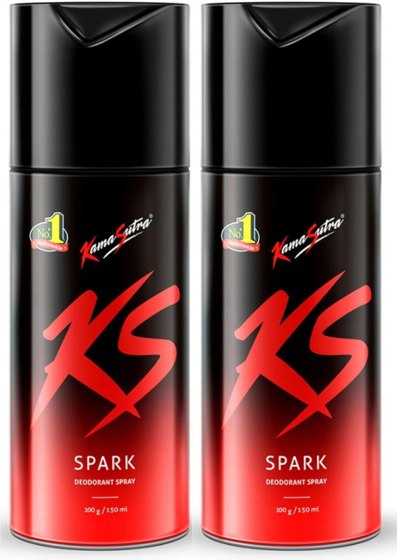 KS SPARK 2 Body Spray - For Men & Women (300 ml, Pack of 3) Deodorant Spray - For Men & Women(300 ml, Pack of 2)