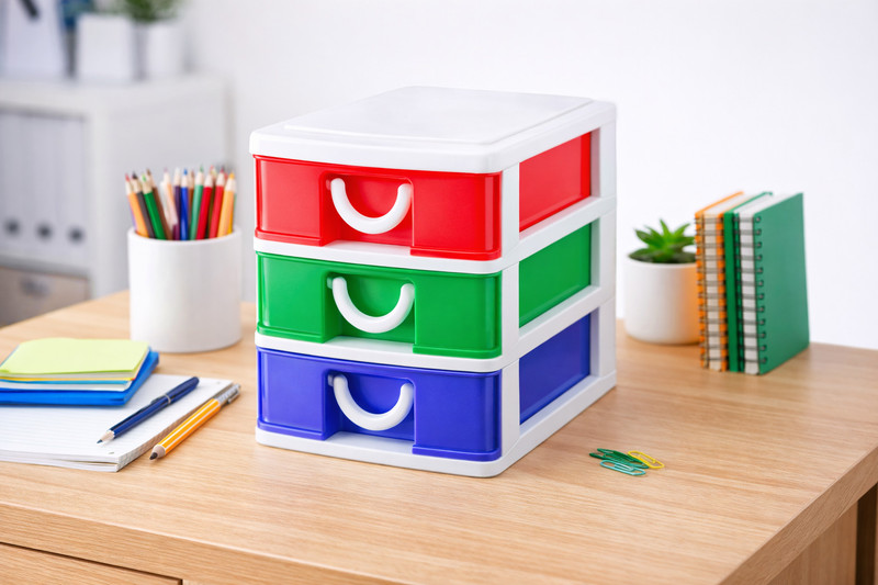 Envroeity Compact Small 3 Layer Drawer Storage Organizer Drawer Divider(Plastic)