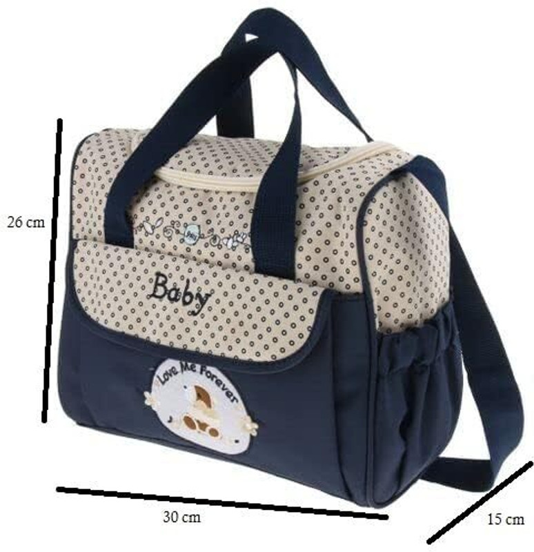 Denzo Baby Diaper Handbag Baby Nursing Diaper Tote Bag Mother's Travel Waterproof Bag Small Travel Bag(Blue)