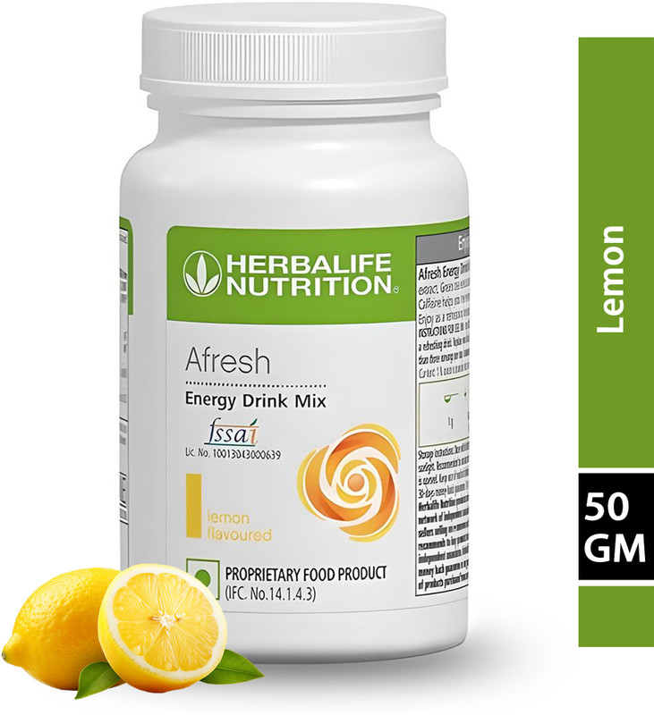 HERBALIFE Afresh Energy Drink – Lemon (50g) | Pack of 2 | Refreshing Energy & Weight Loss Lemon Powder(100 g, Pack of 2)