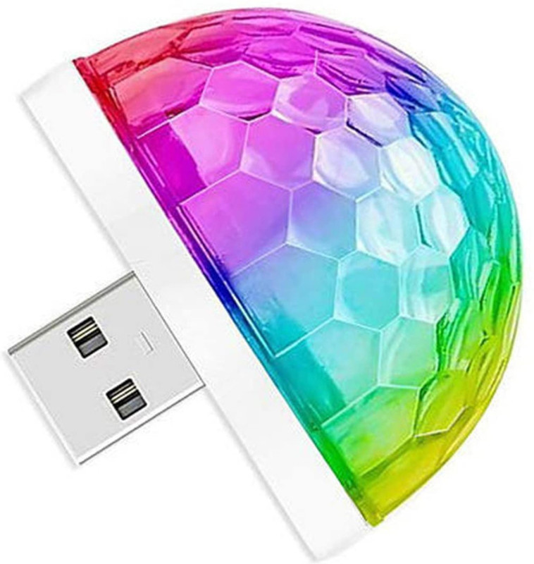 icall New Small Magic Sound Control DJ Stage Light, Multicolor Strobe RGB Lamp Single Disco Ball(Ball Diameter: 5 cm)