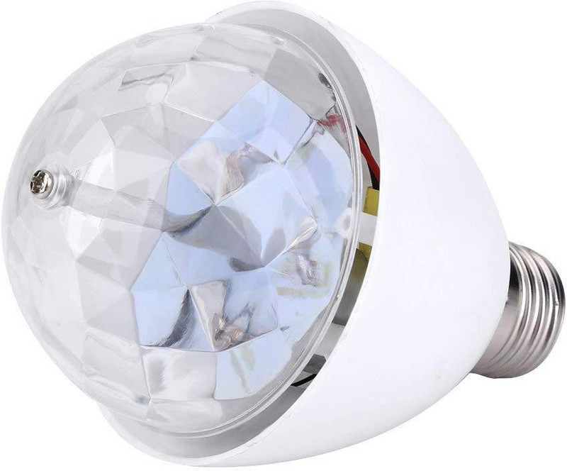 Glamezone Crystal LED Ball Lamp Strobe Bulb Multi Changing Color LED Light Single Disco Ball(Ball Diameter: 12 cm)