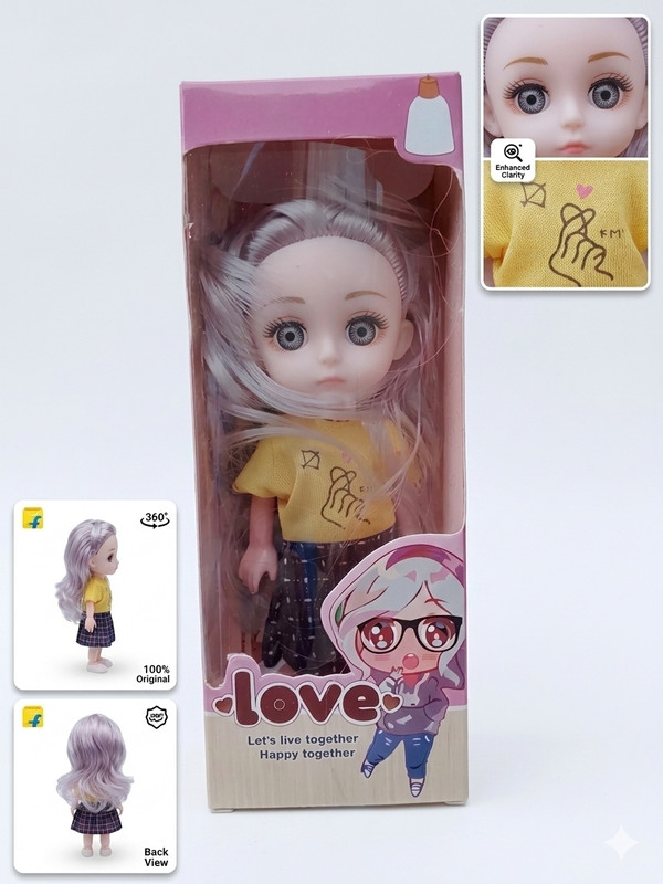 VIJLET Premium Articulated Fashion Doll with Handmade Purple Dress(Multicolor)