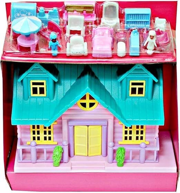 Kmc kidoz Home Sweet Dream DIY Dollhouse Set with chair and Furniture, Accessory(Multicolor)