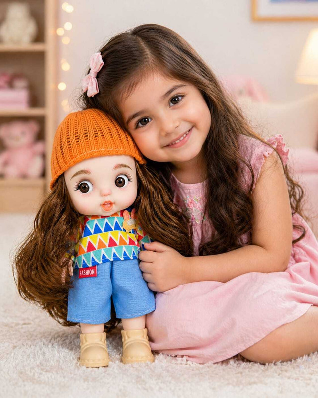 NAVRANGI Big-eyes Cute Girl Doll(Multicolor)
