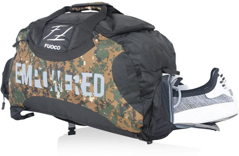 FUOCO Empowered Camouflage Black Gym Duffel Bag