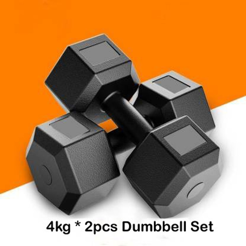 DCS Pro FITNESS 4kg Pair (4kg * 2pcs.) of PVC Dumbbells - best for Home Work-Out Fixed Weight Dumbbell(4 kg)