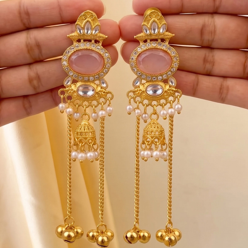 flaring Beads, Crystal Metal Drops & Danglers, Jhumki Earring