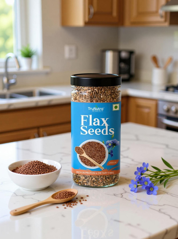 TruNutra Flax Seeds | Dietery Fiber & Protein | For Weight Loss Hair Growth Alsi(200 g)