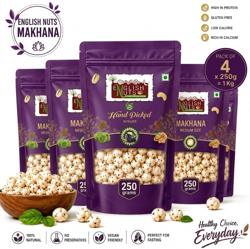 ENGLISH NUTS Classic Makhana Makhana(4 x 250 g)