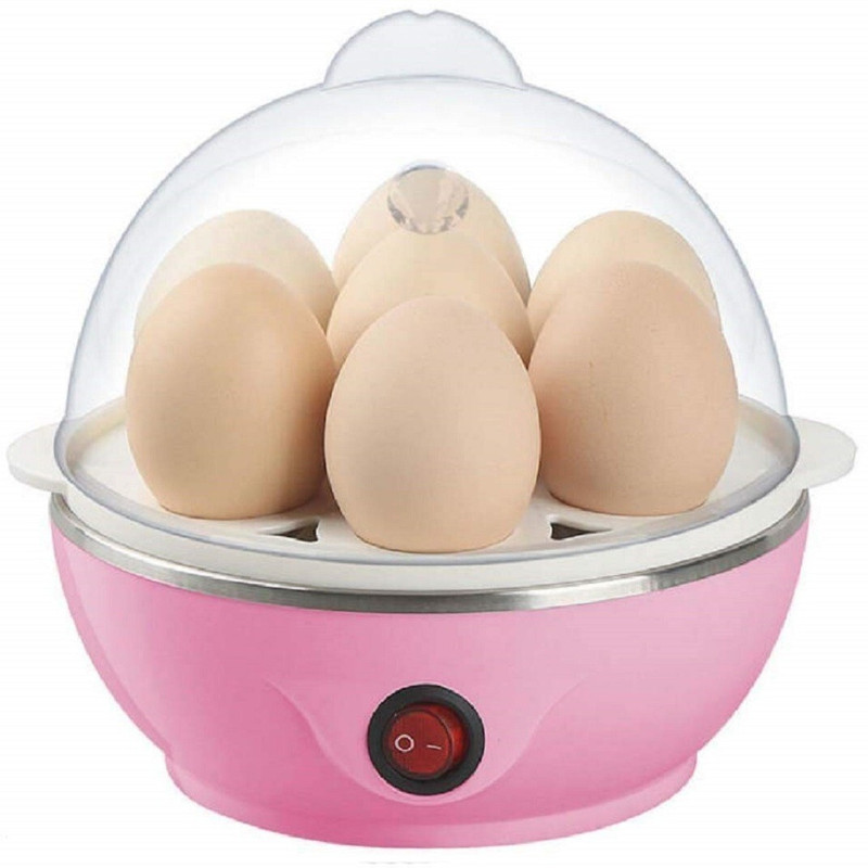 ORJILO Egg Boiler Electric Automatic Off 7 Poacher Steaming Cooking for Boiling Egg Cooker(Pink, 7 Eggs)