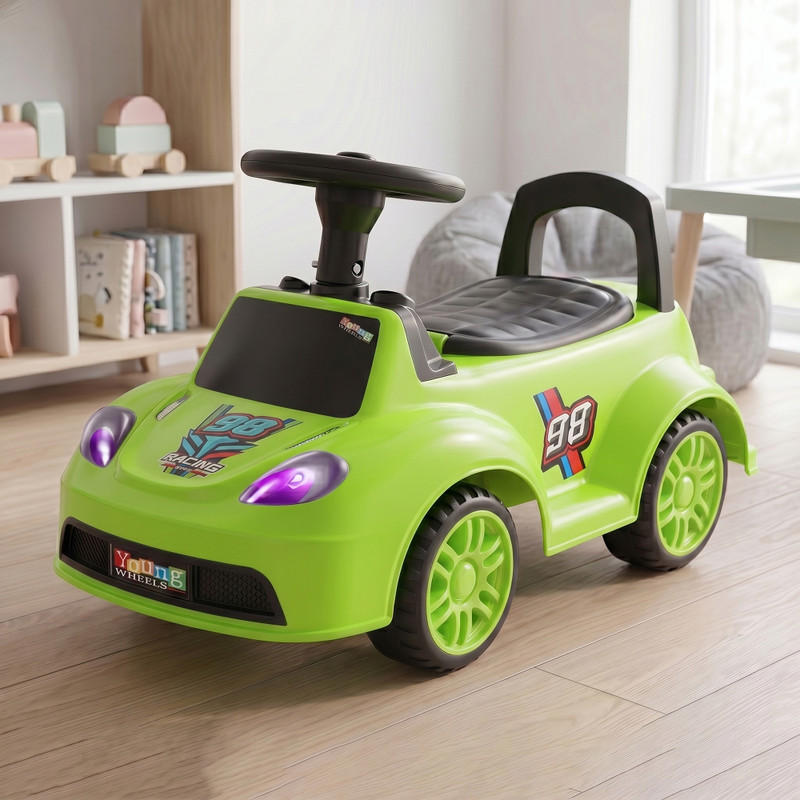 Chaps Boys and girls Manual Ride-On Car with Back Support & Smooth Wheels Rideons & Wagons Battery Operated Ride On(Silver)