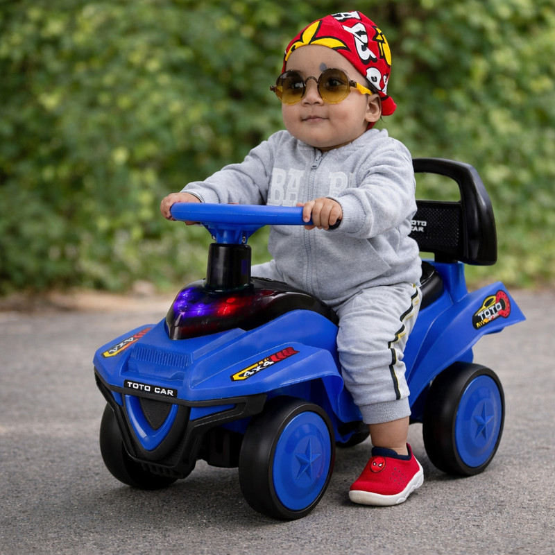 Stylezone Toto Rider Push Ride On with Music & Rhymes for Kids Age 1-5 Years Car Non Battery Operated Ride On(Blue)
