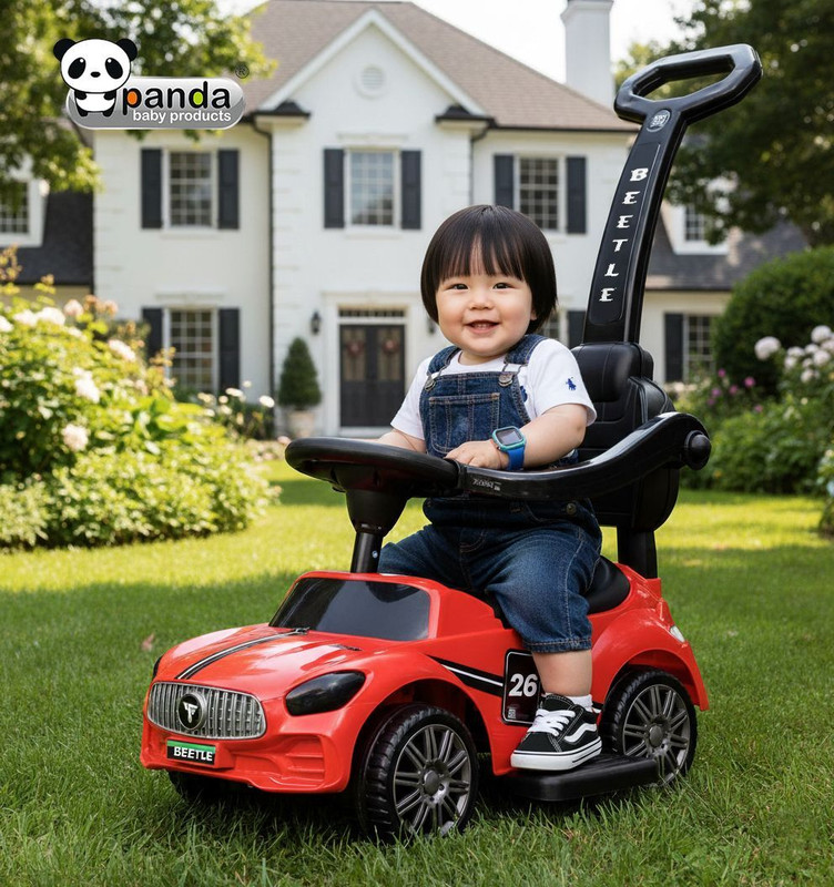 PANDA BABY PRODUCTS Beetle Plus With Music and lights Car Non Battery Operated Ride On(Red)