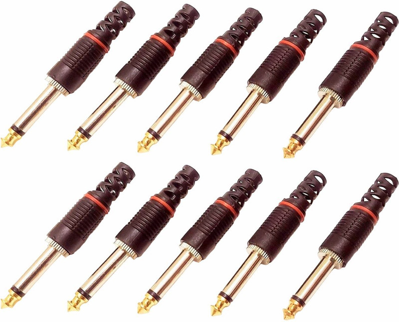GoodsBazaar 5pc Guitar Connectors Headphone Stereo Mic Speakers Studio Microphone Audio Jack Straight XLR Patch Cable(7 cm in Length)