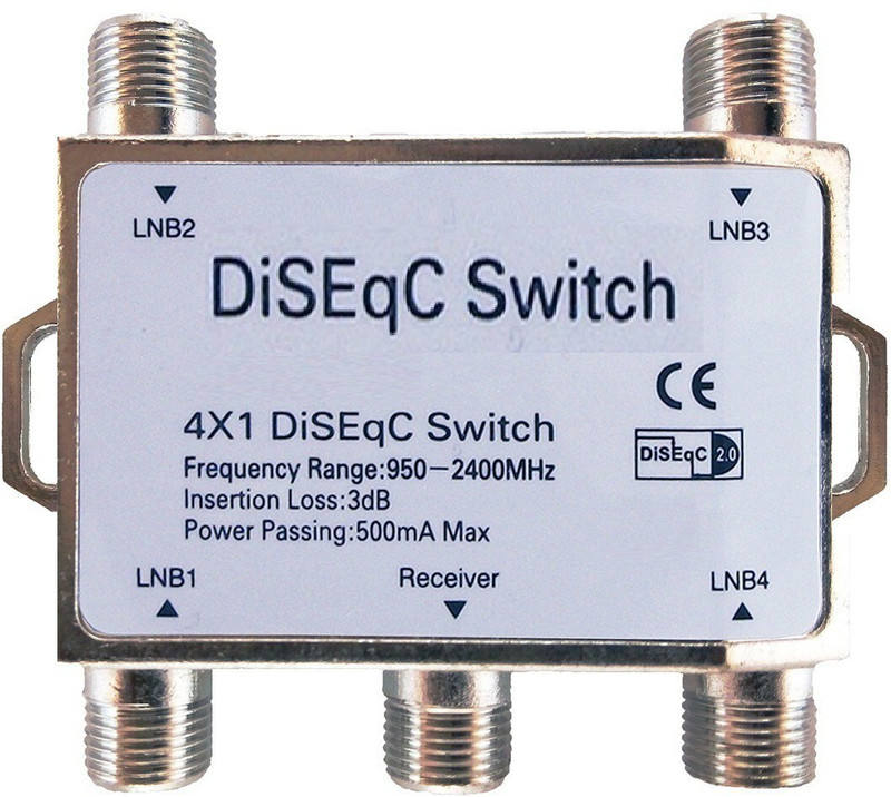 GoodsBazaar DiSEqC Switch SW 4008 DiSEqC 2.0 Switch 4 in 1 Satellite Dish Connection Switch Electronic Components Electronic Hobby Kit