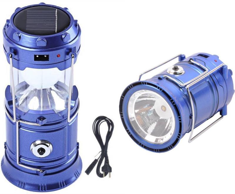 VR Bright Lite Electric & Solar Power Rechargeable With Phone Charger Emergency Light 3 hrs Lantern Emergency Light(Blue)