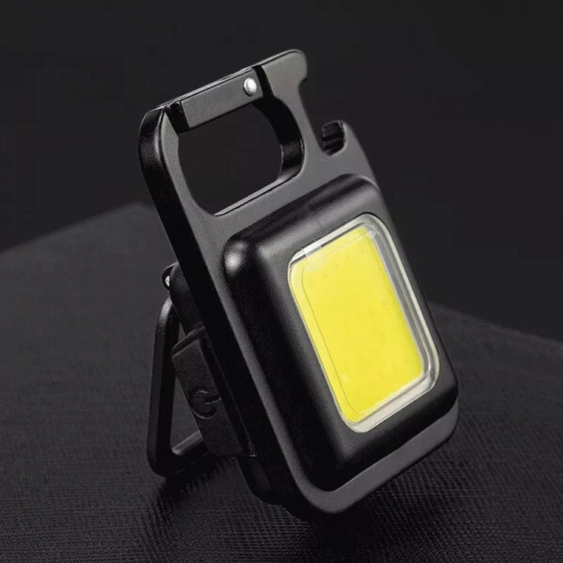 omkar Aluminum Cob Small, 500Lumens Bright Rechargeable Keychain Mini Flashlight 3 MOD LED Lantern(Black)