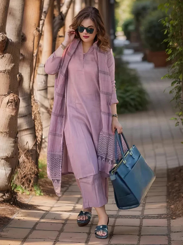 Lamba Creations Women Kurta Palazzo Dupatta Set