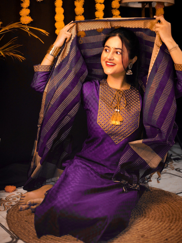 Tibra Attire Women Kurta Pant Dupatta Set